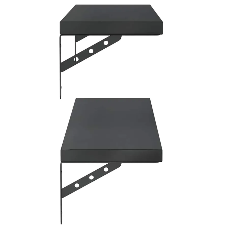 Étagères murales 2 pcs 100x23,5 cm noir acier inoxydable - 6