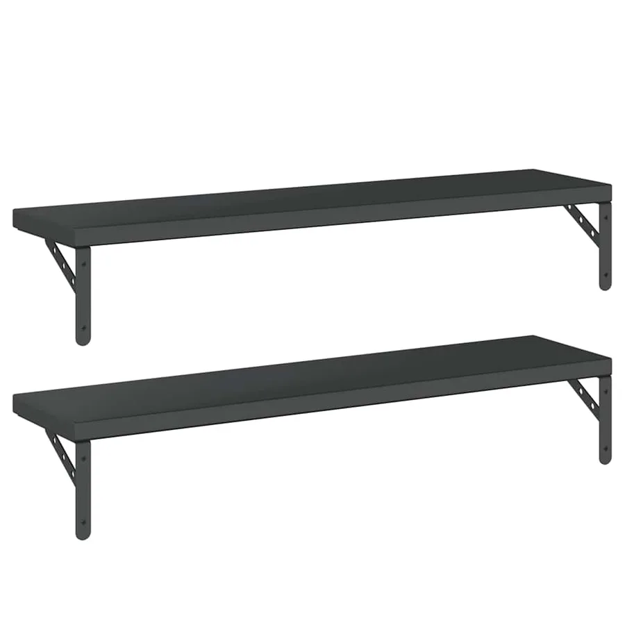 Étagères murales 2 pcs 100x23,5 cm noir acier inoxydable - 7