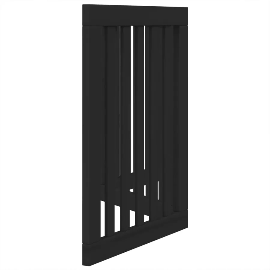 Barrière pour chien pliable 3 panneaux noir bois de peuplier - 5