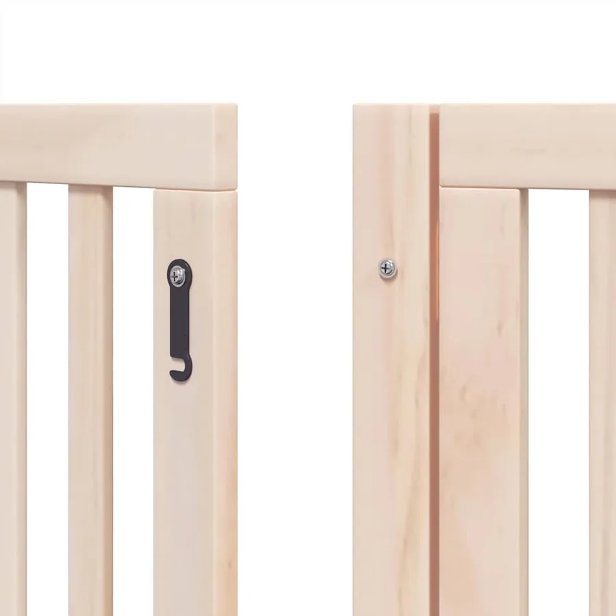 Barrière pour chiens avec porte pliable 9panneaux bois peuplier - 9
