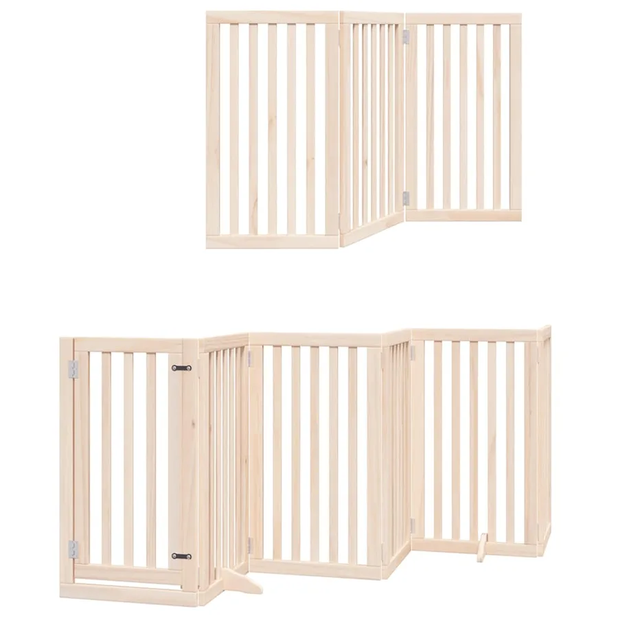 Barrière pour chien porte pliable 15 panneaux bois de peuplier - 12