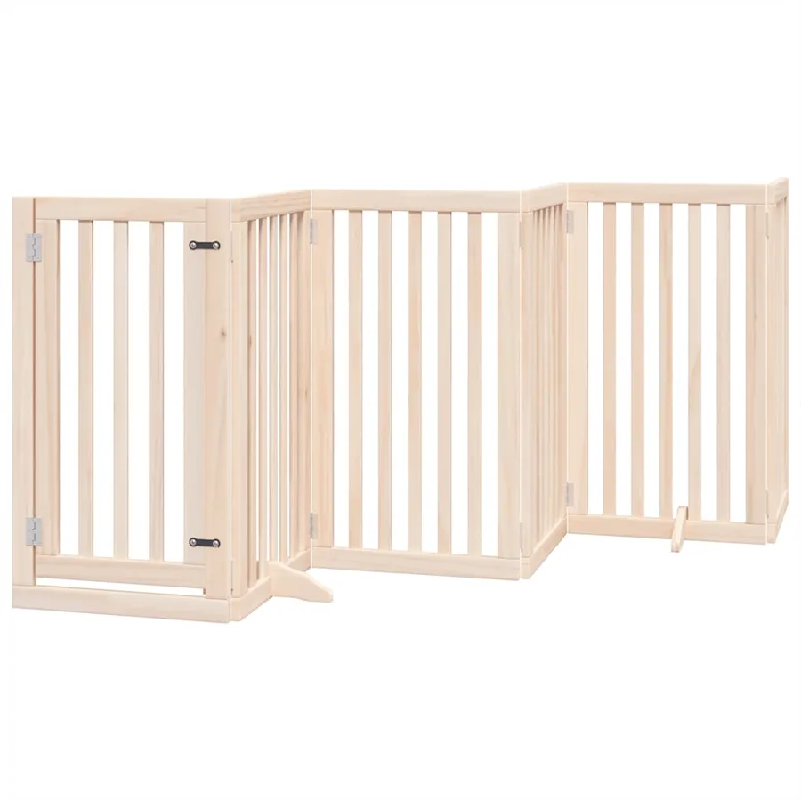 Barrière pour chien porte pliable 15 panneaux bois de peuplier - 3