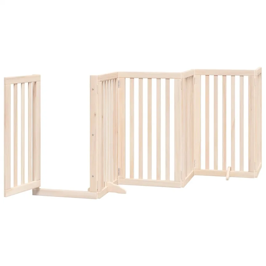 Barrière pour chien porte pliable 15 panneaux bois de peuplier - 4
