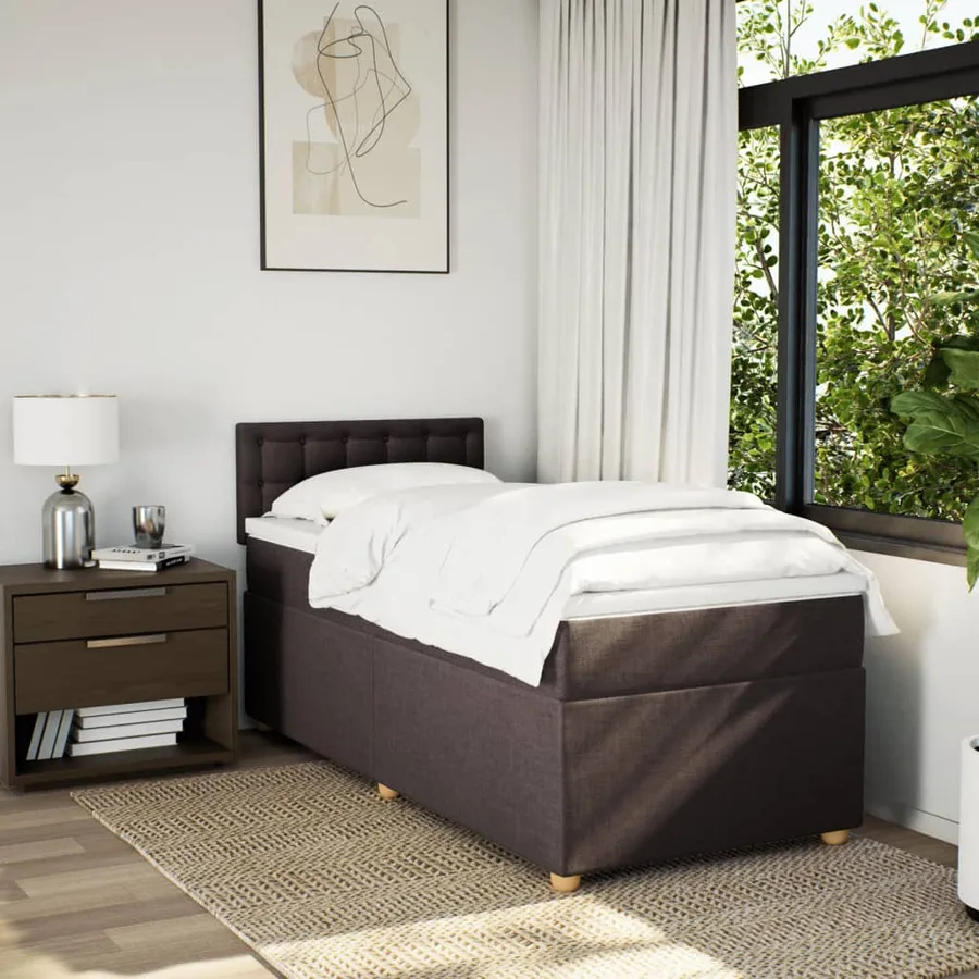 Sommier à lattes de lit avec matelas Marron foncé 90x190 cm - 4