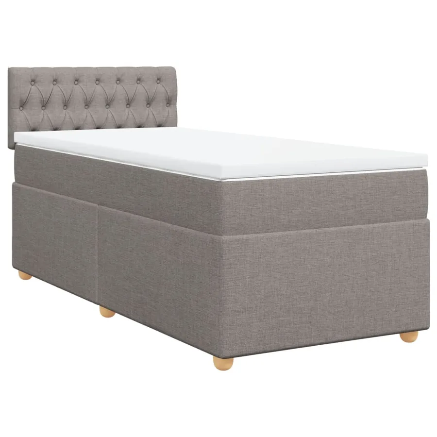 Sommier à lattes de lit avec matelas Taupe 90x190 cm Tissu - 3