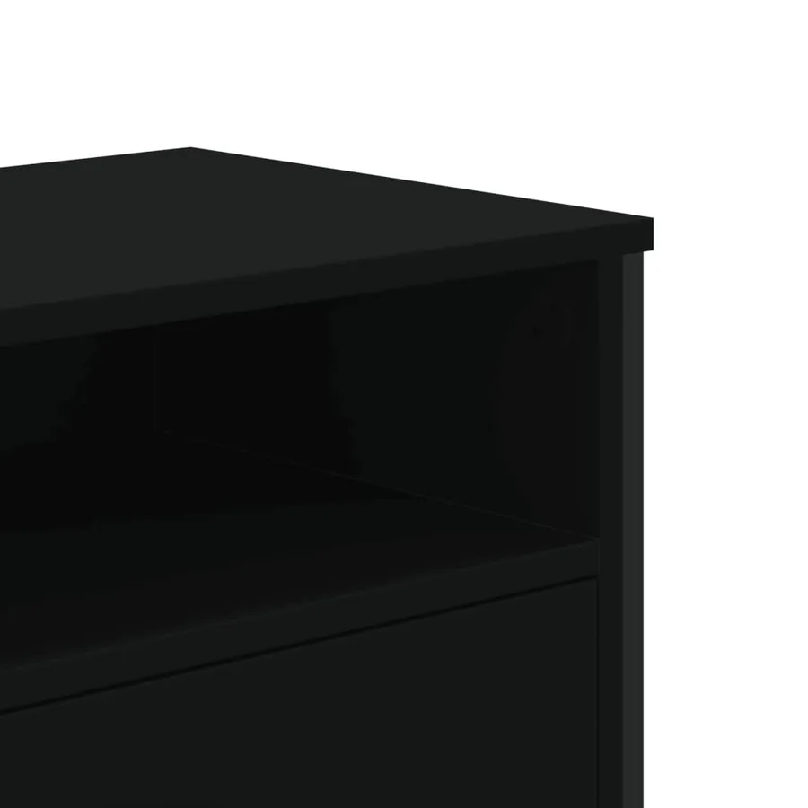 Meuble TV noir 122x34x41 cm bois d'ingénierie - 8