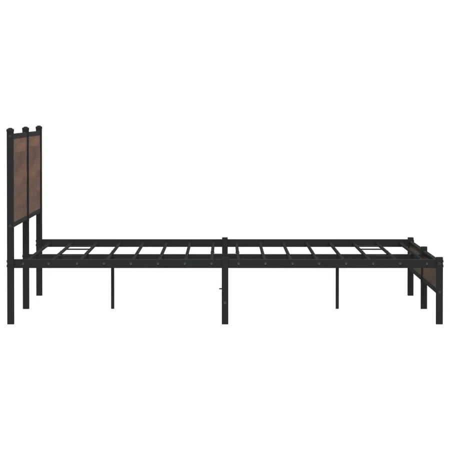 Cadre de lit en métal sans matelas chêne marron 180x200 cm - 6