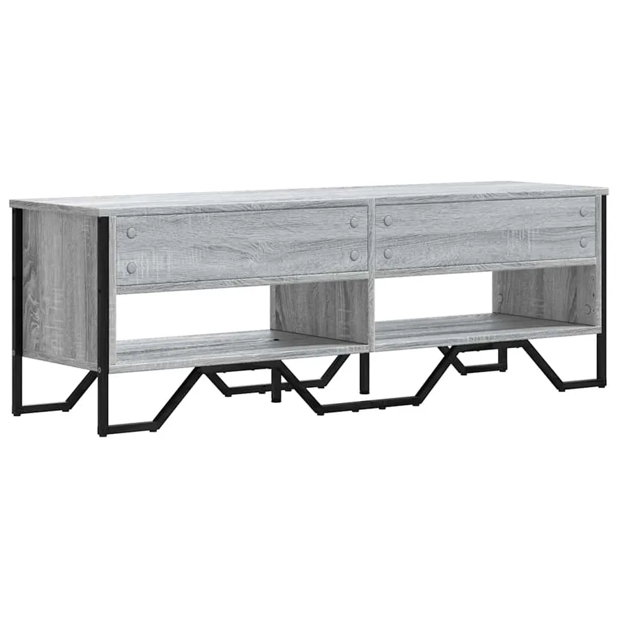 Meuble TV sonoma gris 122x34x41 cm bois d'ingénierie - 6