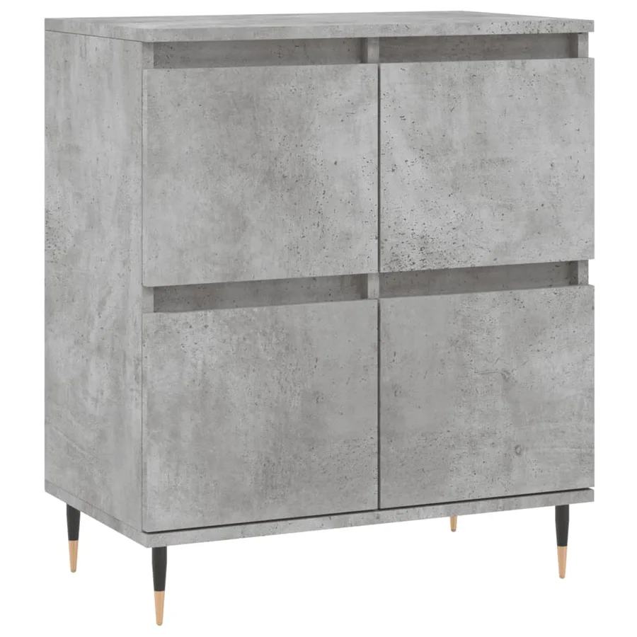 Buffets 2 pcs gris béton bois d'ingénierie - 5