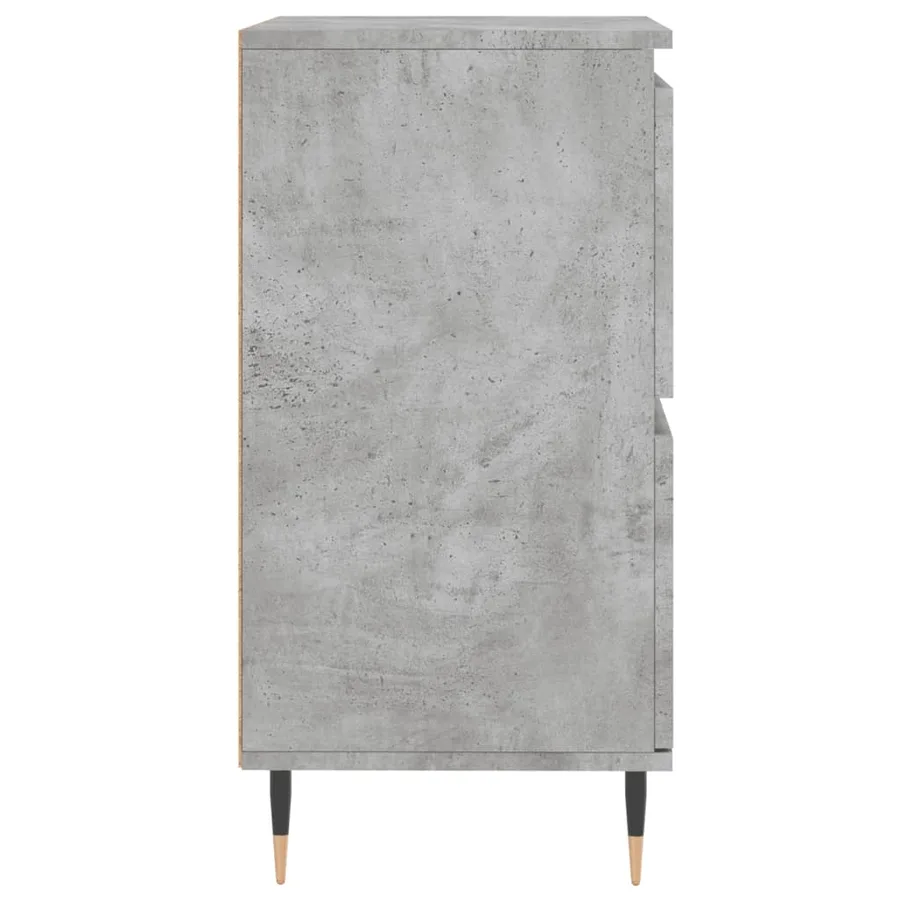 Buffets 2 pcs gris béton bois d'ingénierie - 7