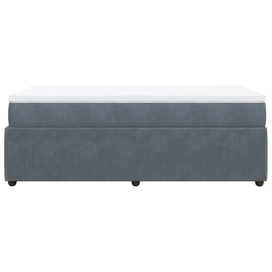 Sommier à lattes de lit et matelas Gris foncé 80x200 cm Velours - 8