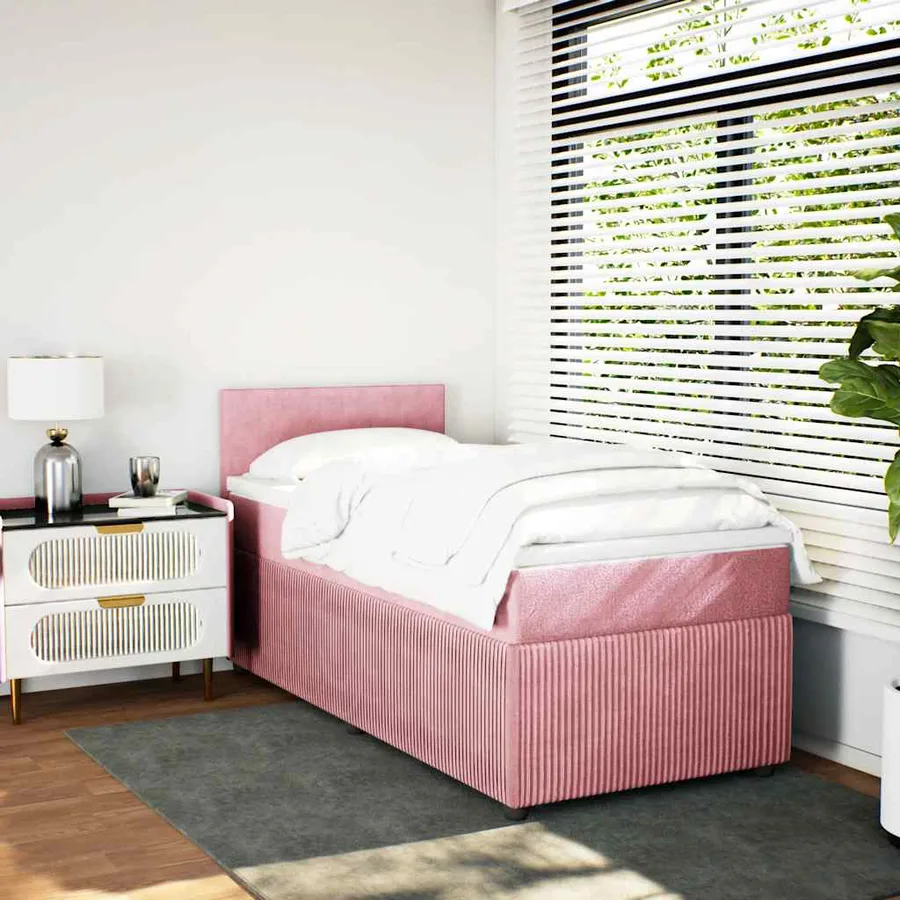 Sommier à lattes de lit et matelas Rose 80x200 cm Velours - 3
