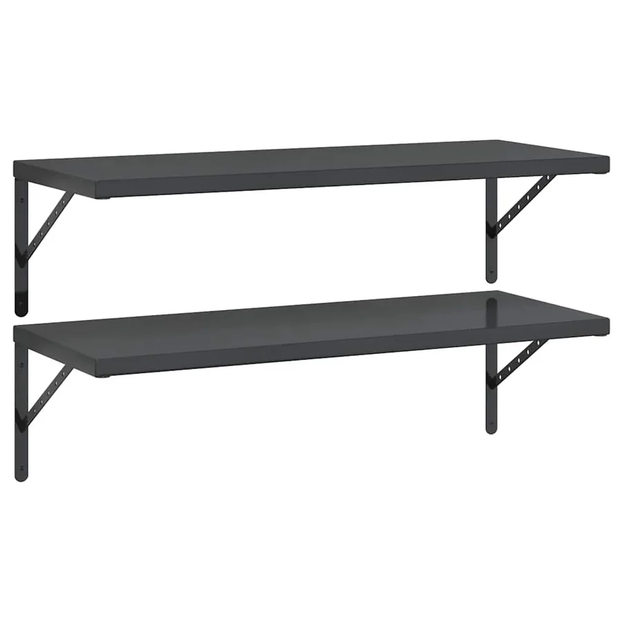 Étagères murales 2 pcs 100x40 cm noir acier inoxydable - 2