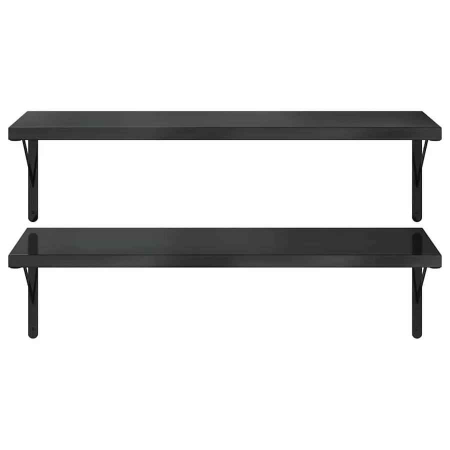 Étagères murales 2 pcs 100x40 cm noir acier inoxydable - 5