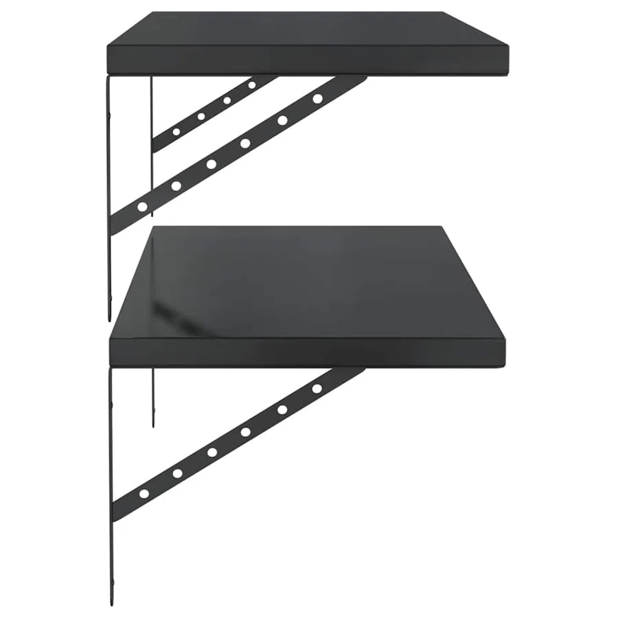 Étagères murales 2 pcs 100x40 cm noir acier inoxydable - 6