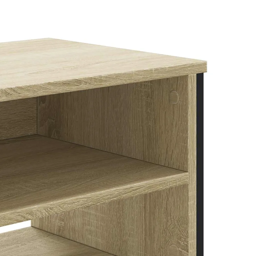 Meuble TV chêne sonoma 122x34x41 cm bois d'ingénierie - 7