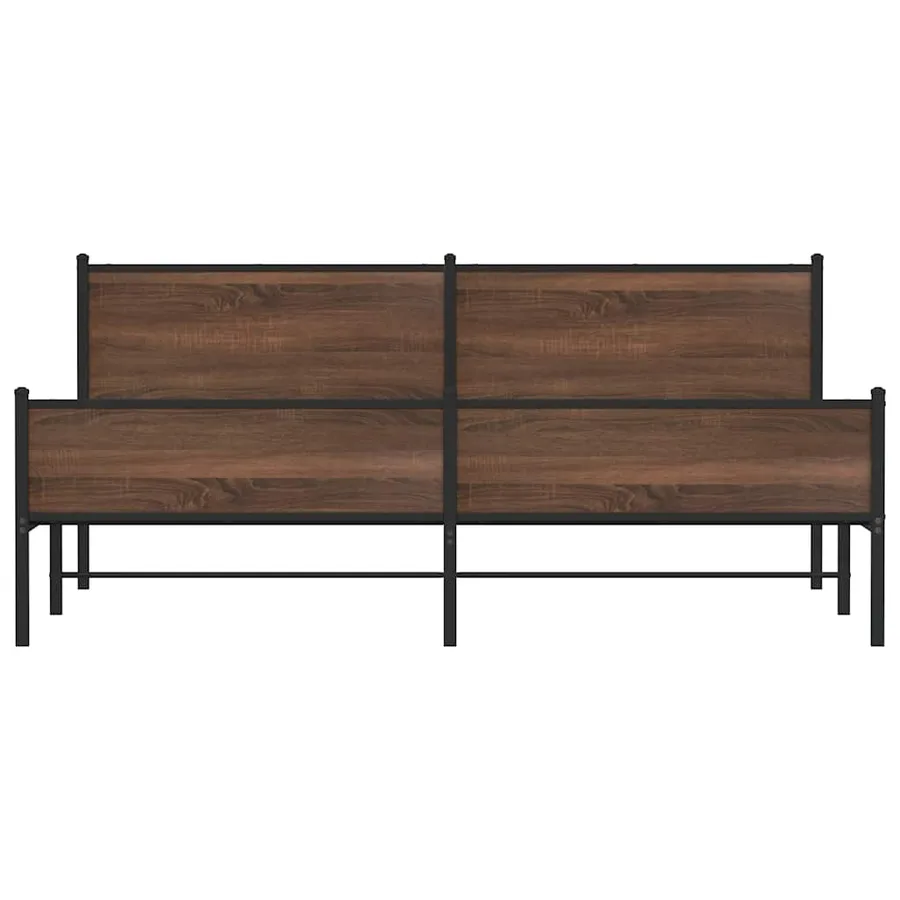 Cadre de lit en métal sans matelas chêne marron 200x200 cm - 5