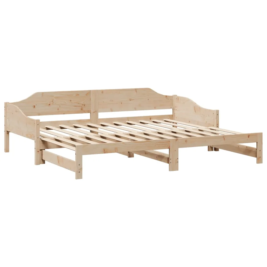 Lit de jour et lit gigogne sans matelas 80x200 cm bois massif - 7