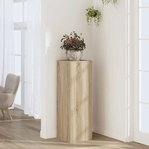 Support pour plantes chêne sonoma 33x33x100cm bois d'ingénierie