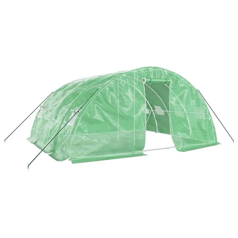 Serre avec cadre en acier vert 20 m² 5x4x2,3 m - 2
