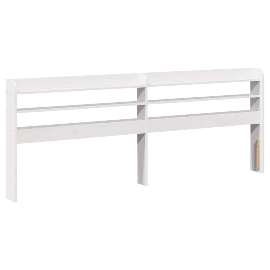 Cadre de lit avec tête de lit sans matelas blanc 200x200 cm - 5