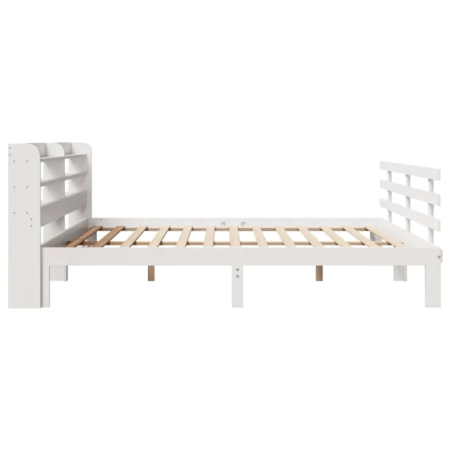 Cadre de lit avec tête de lit sans matelas blanc 200x200 cm - 6