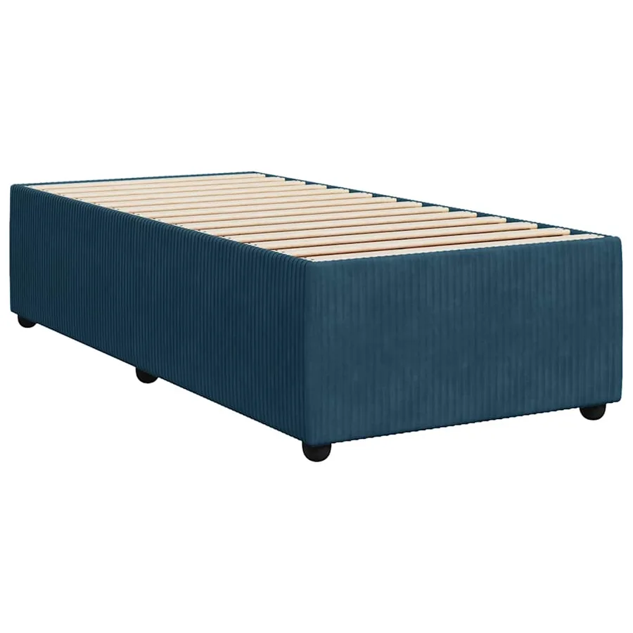 Sommier à lattes de lit et matelas Bleu foncé 80x200 cm Velours - 8
