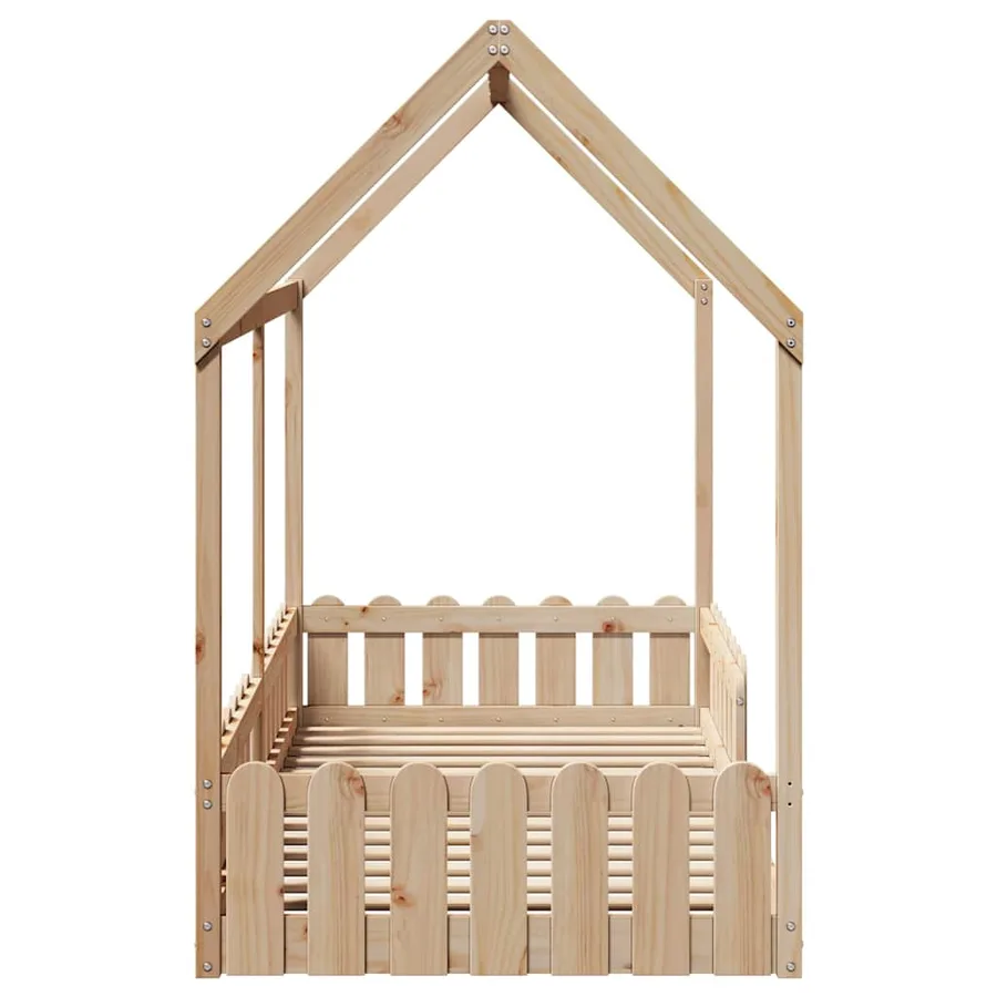 Cadre de lit d'enfants forme de maison sans matelas pin massif - 5