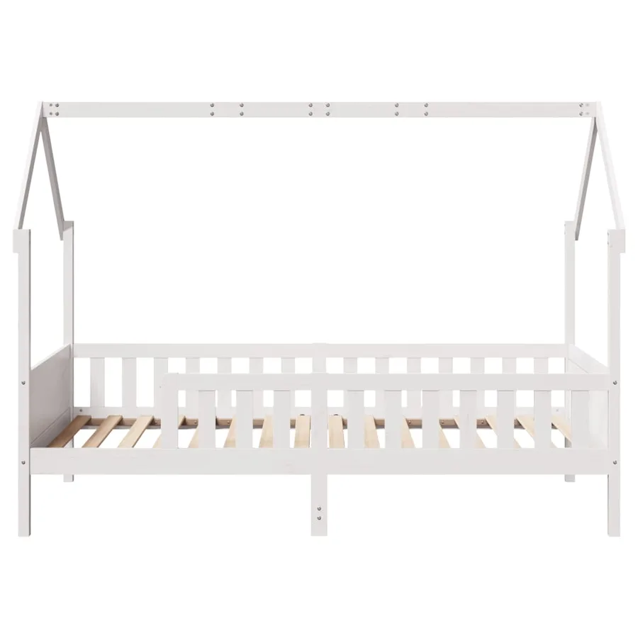 Cadre de lit d'enfants forme de maison sans matelas pin - 4