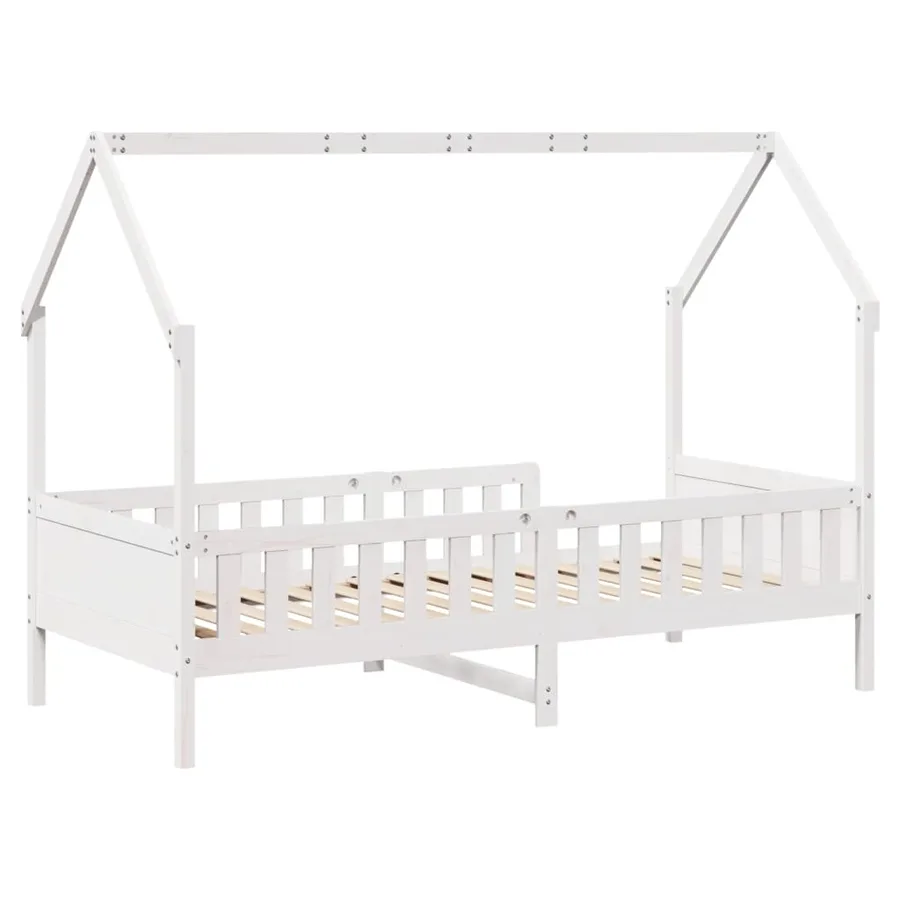 Cadre de lit d'enfants forme de maison sans matelas pin - 6