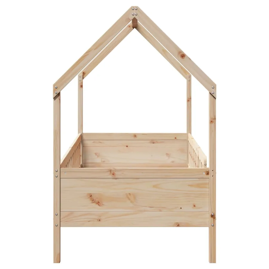 Cadre de lit d'enfants forme de maison sans matelas pin - 5