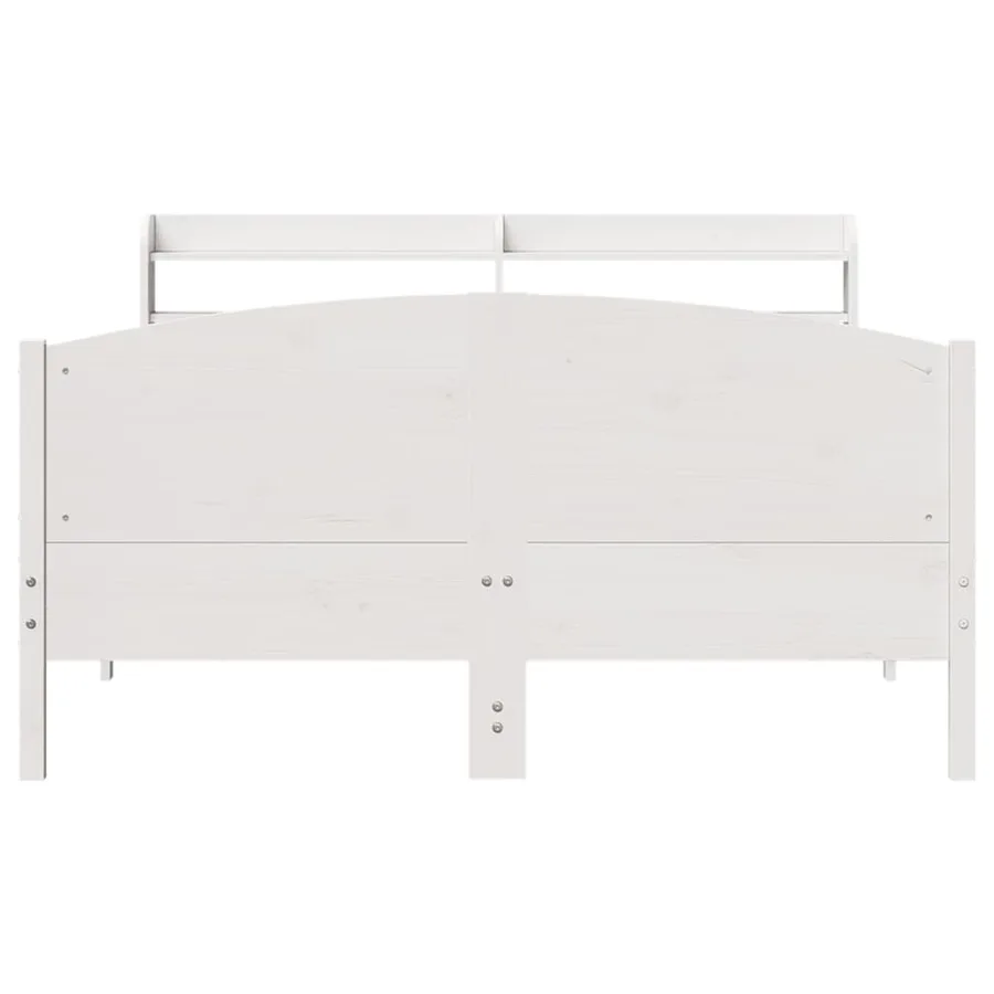 Cadre de lit sans matelas blanc 140x200 cm bois de pin massif - 4