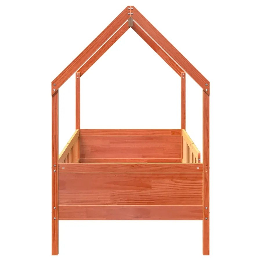 Cadre de lit d'enfants forme de maison sans matelas pin - 5