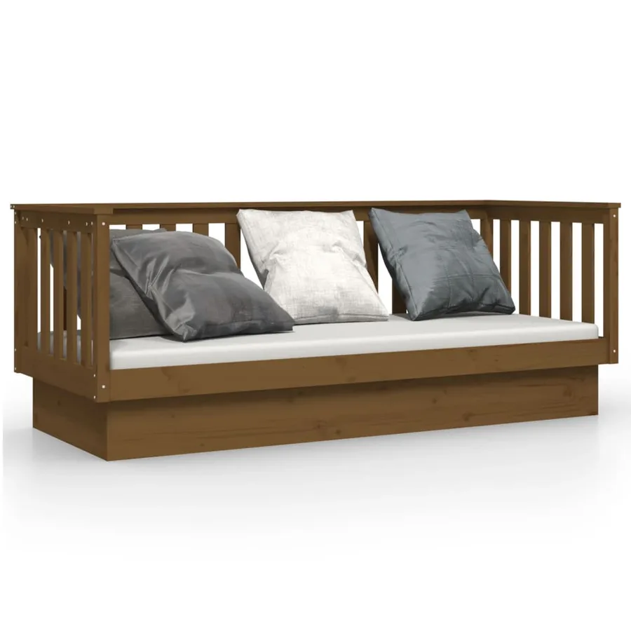 Lit de jour sans matelas marron miel 75x190 cm bois pin massif - 2