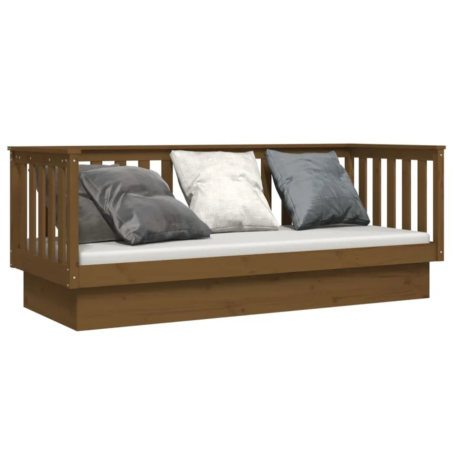 Lit de jour sans matelas marron miel 75x190 cm bois pin massif - 3