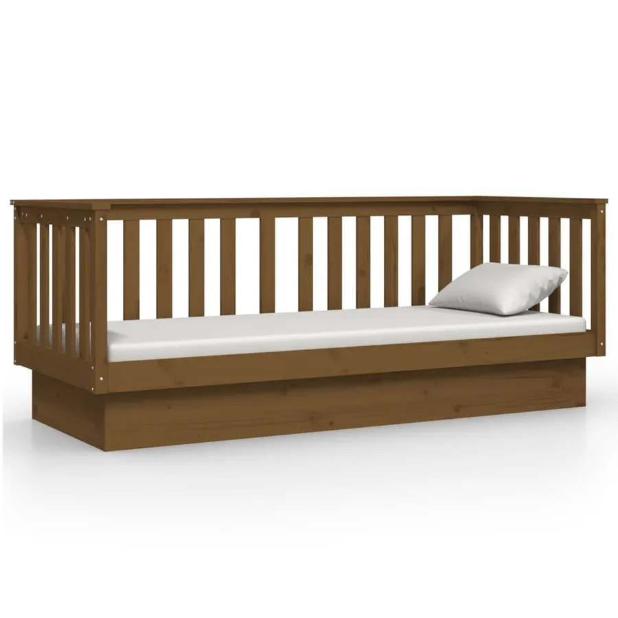 Lit de jour sans matelas marron miel 75x190 cm bois pin massif - 5