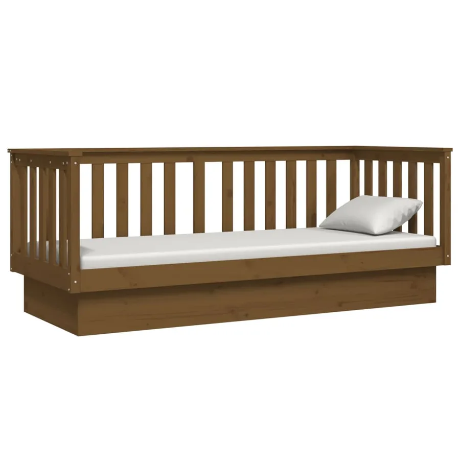 Lit de jour sans matelas marron miel 75x190 cm bois pin massif - 6