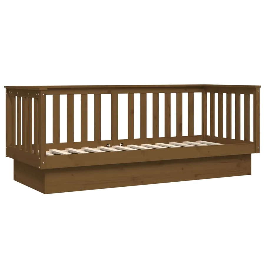 Lit de jour sans matelas marron miel 75x190 cm bois pin massif - 7