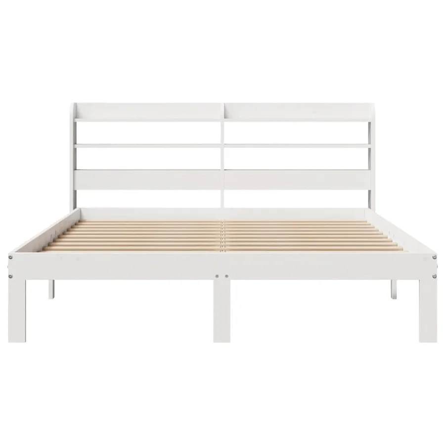 Cadre de lit et tête de lit sans matelas blanc 135x190 cm - 4
