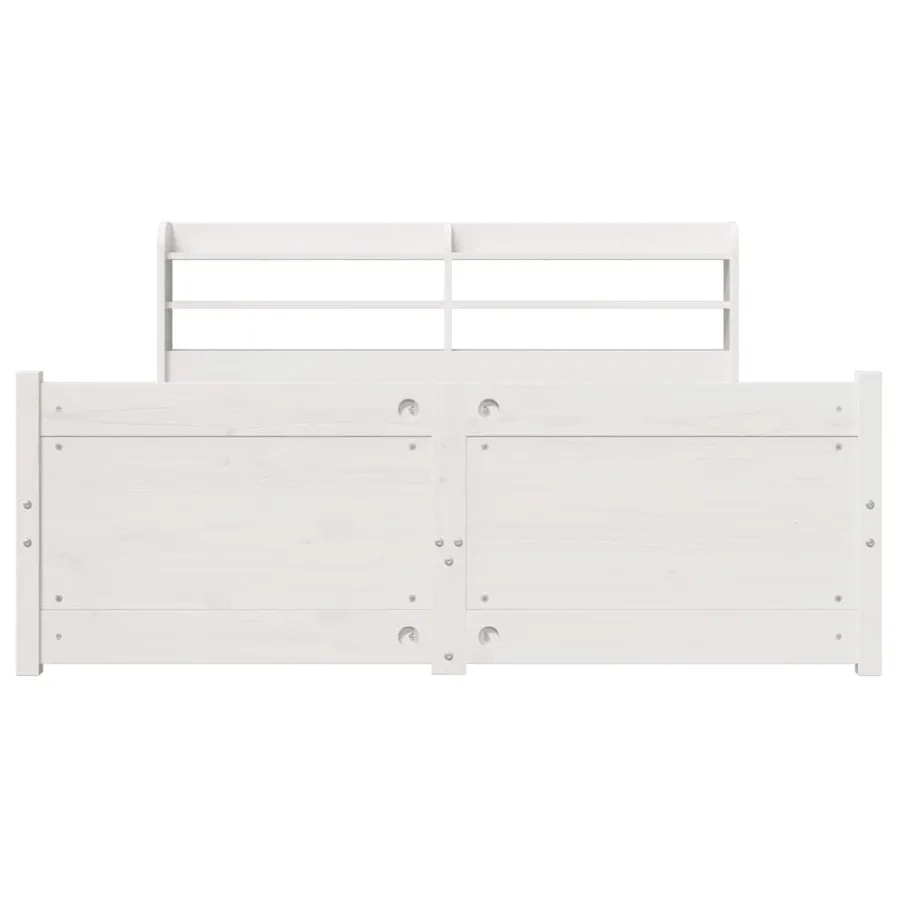 Cadre de lit et tête de lit sans matelas blanc 135x190 cm - 4
