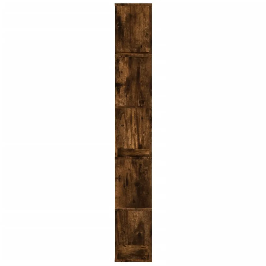 Bibliothèque 5 niveaux chêne fumé bois d'ingénierie - 6
