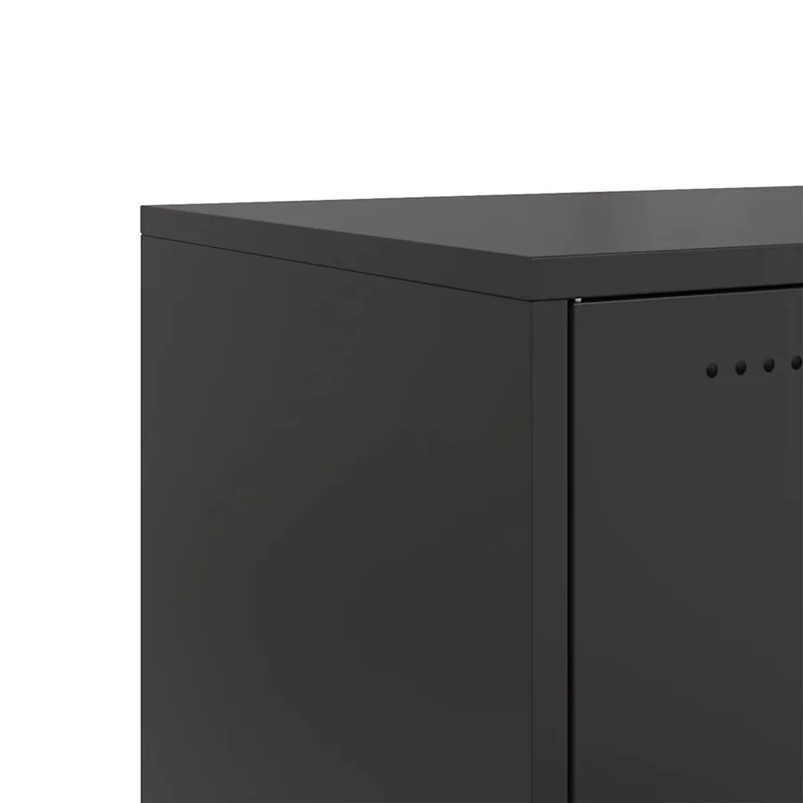 Meuble TV noir 100,5x39x43,5 cm acier - 11