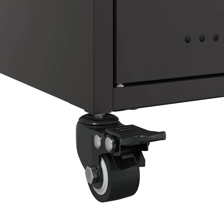 Meuble TV noir 100,5x39x43,5 cm acier - 12