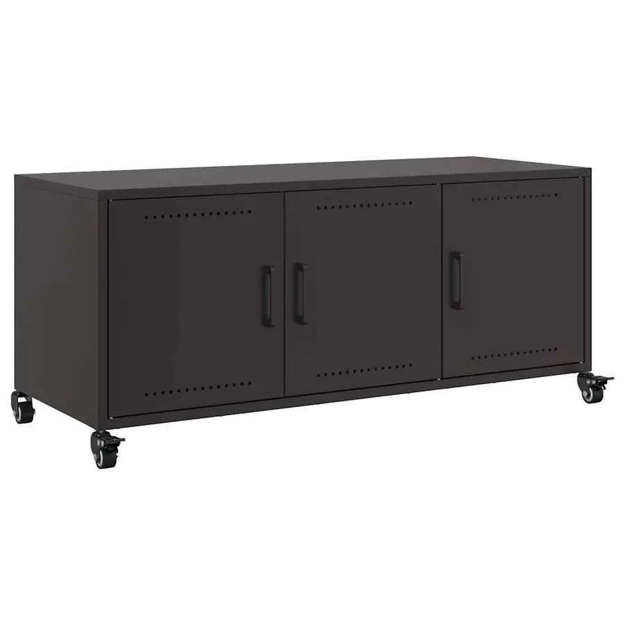 Meuble TV noir 100,5x39x43,5 cm acier - 2