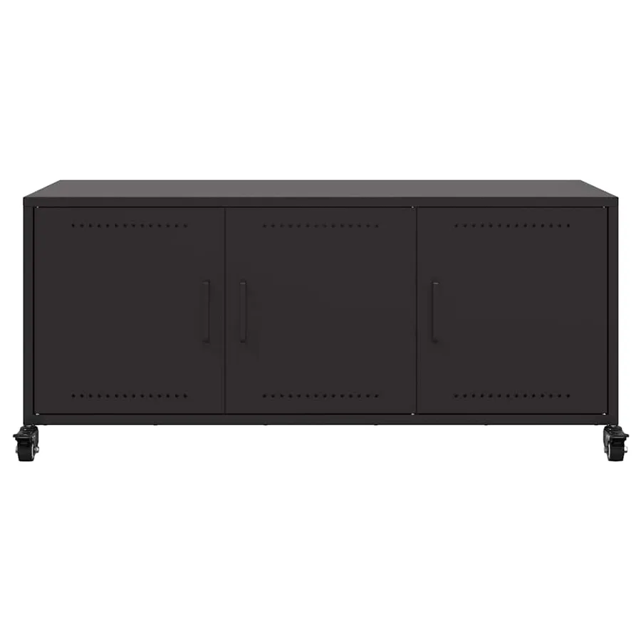 Meuble TV noir 100,5x39x43,5 cm acier - 6