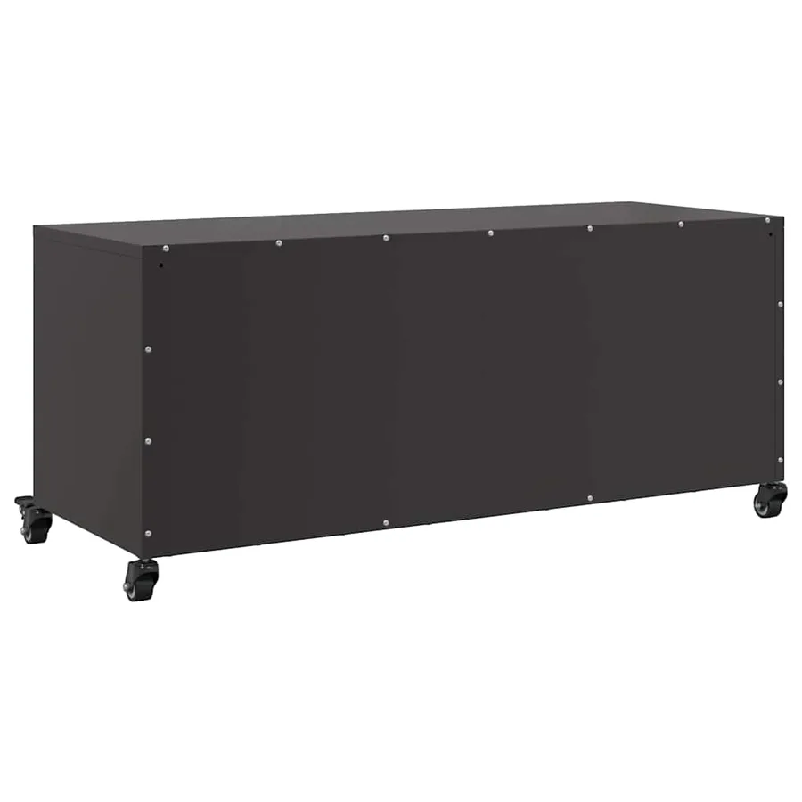 Meuble TV noir 100,5x39x43,5 cm acier - 8