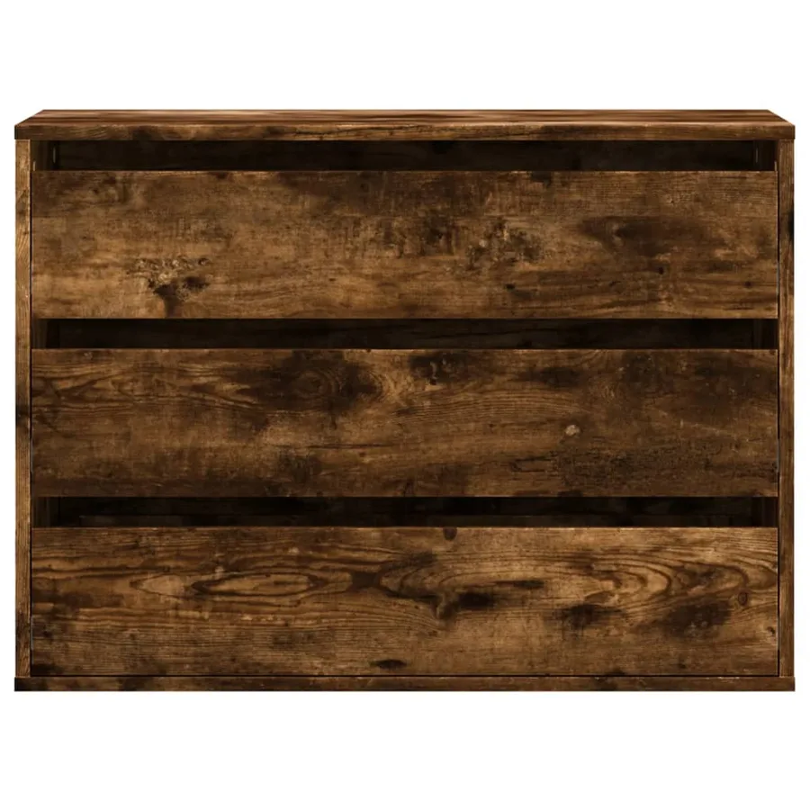 Commode d'angle chêne fumé 80x41x58 cm bois d'ingénierie - 4