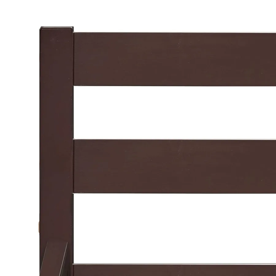 Cadre de lit sans matelas marron foncé pin massif 160x200 cm - 5