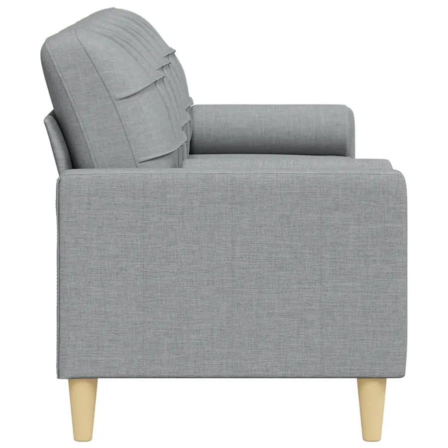 Canapé 3 places avec oreillers gris clair 210 cm tissu - 4