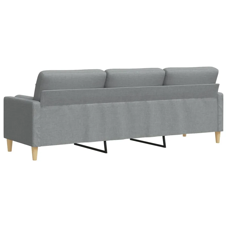 Canapé 3 places avec oreillers gris clair 210 cm tissu - 5